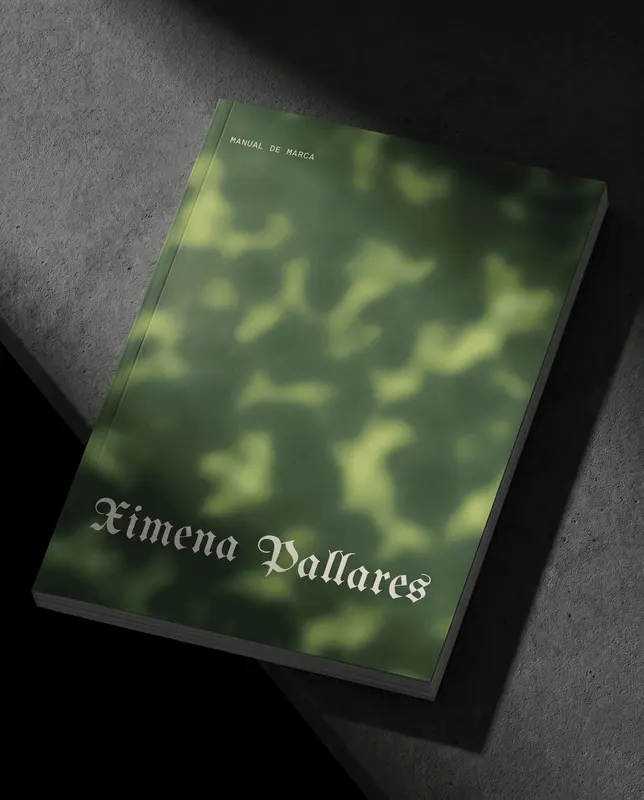 Portada del manual de marca de Ximena Pallares
